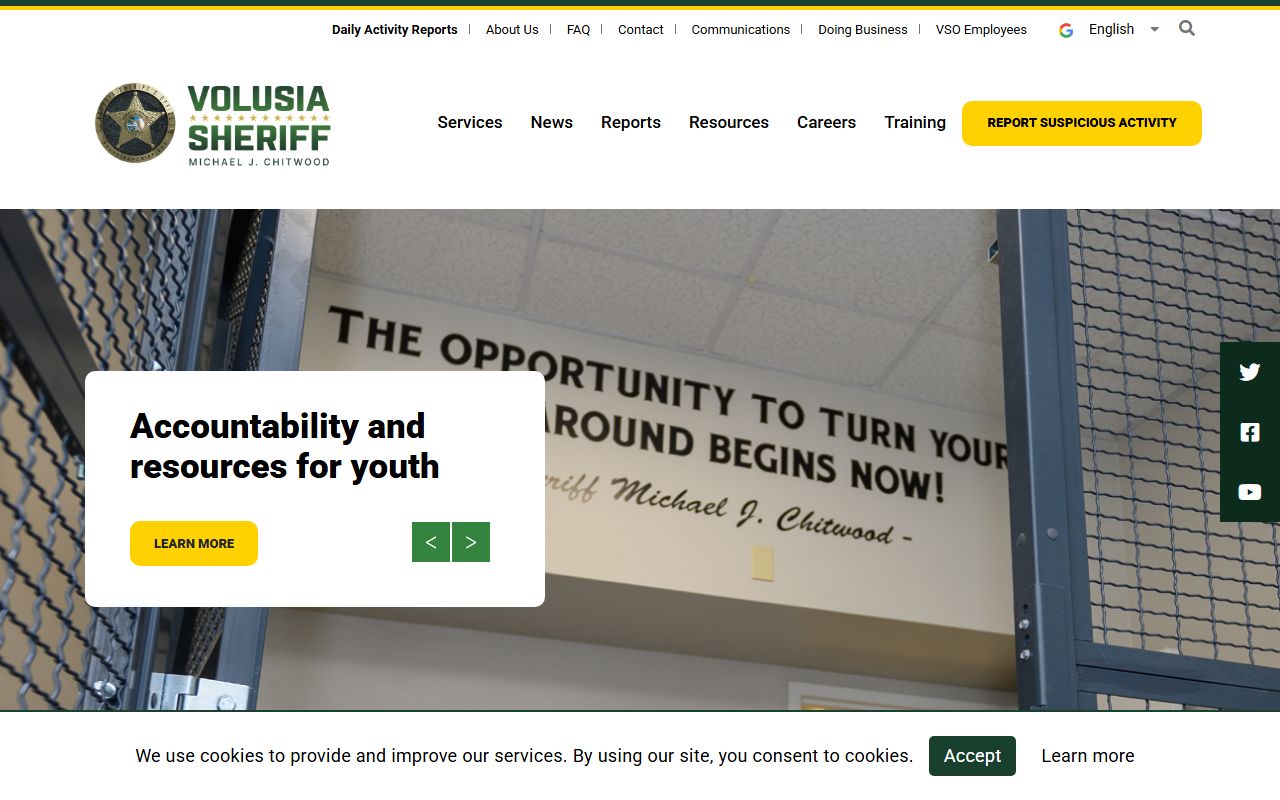 Volusia Sheriff's Office website for Volusia County arrest records and public records requests