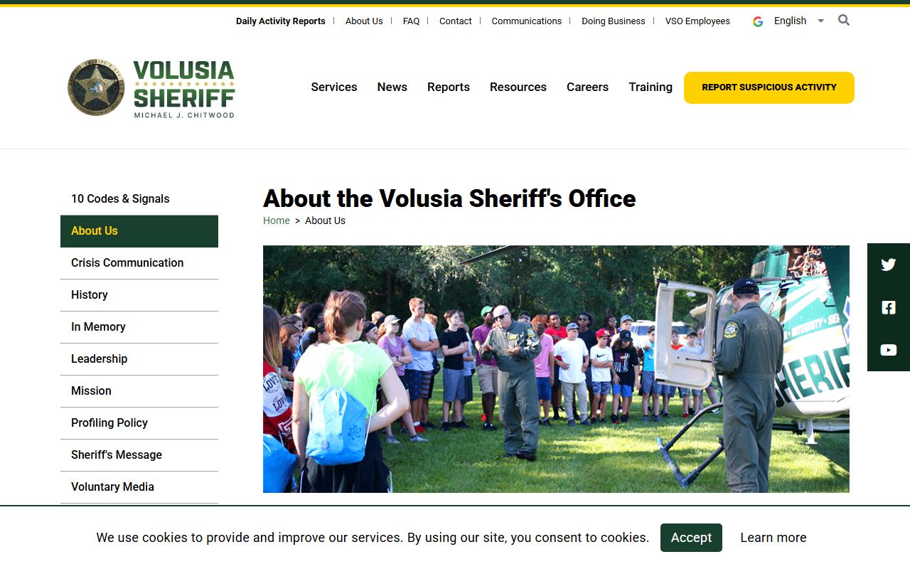 Volusia County Sheriff's Office about page relevant to warrant records research
